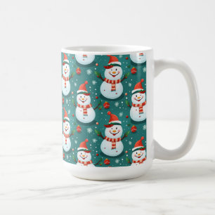 Taza De Café Hombres de nieve con árbol de Navidad