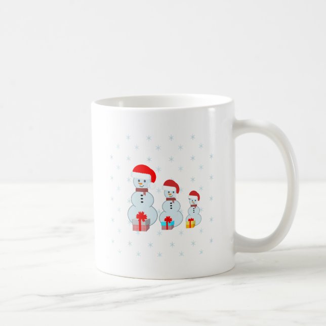 Taza De Café Hombres de nieve cristianos y copos de nieve (Derecha)