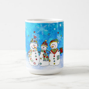 Taza De Café Hombres de nieve y copos de nieve