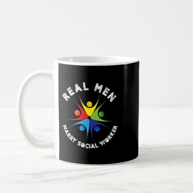 Taza De Café Hombres de verdad se casan con trabajador social (Izquierda)