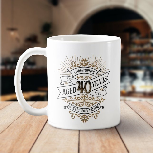 Taza De Café Hombres divertidos Whiskey 40 cumpleaños (Subido por el creador)