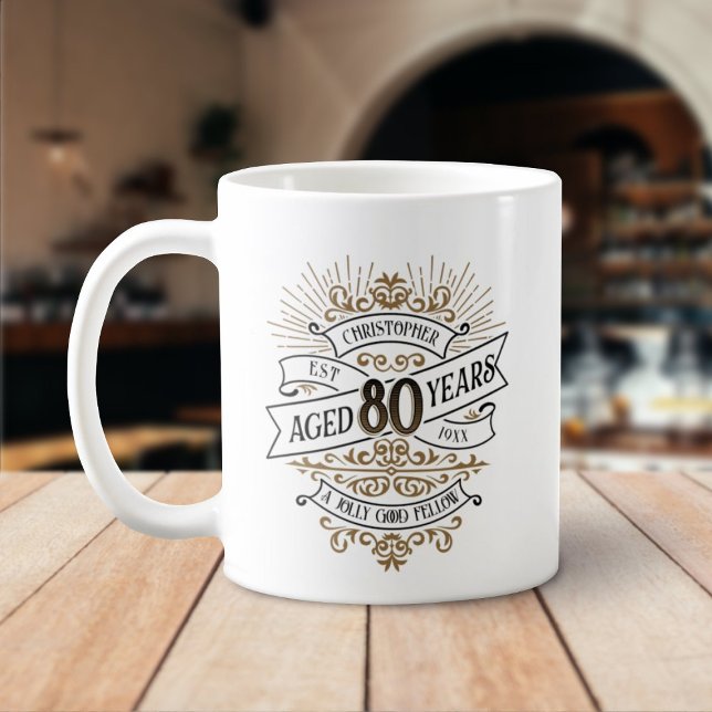Taza De Café Hombres divertidos Whiskey Cumpleaños 80 (Subido por el creador)