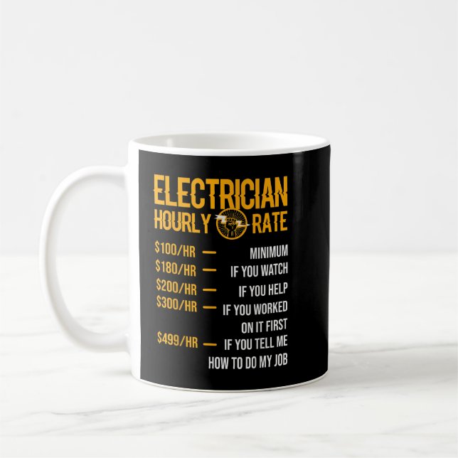 Taza De Café Hombres Electricistas divertidos organizan eleccio (Izquierda)