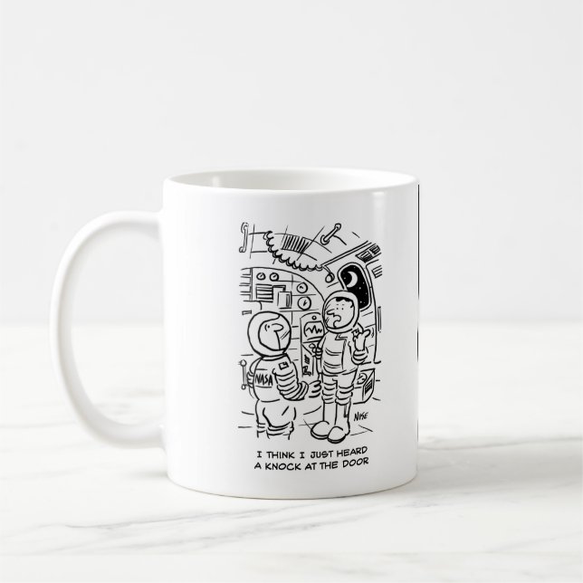 Taza De Café Hombres espaciales en la nave espacial tocan a la  (Izquierda)