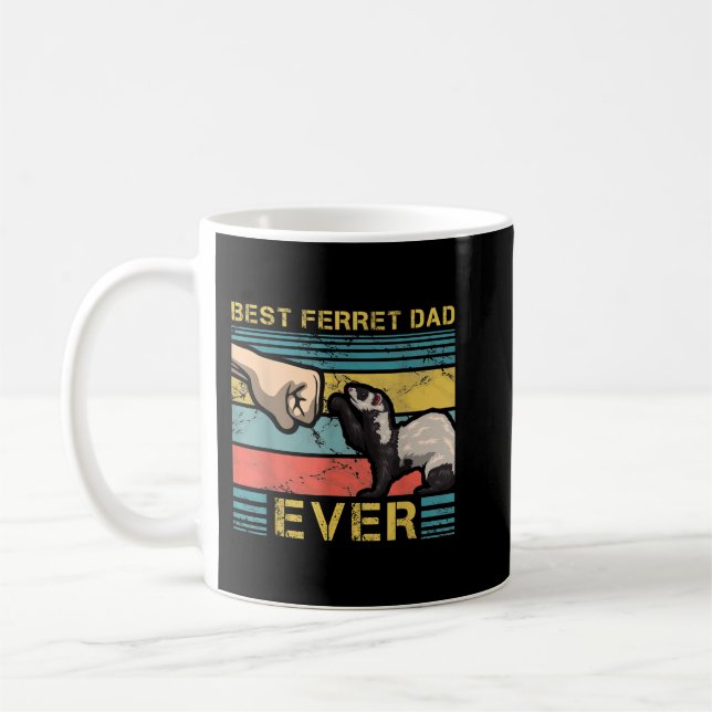 Taza De Café Hombres Mejor Padre Ferret Padres Día Animal Padre (Izquierda)