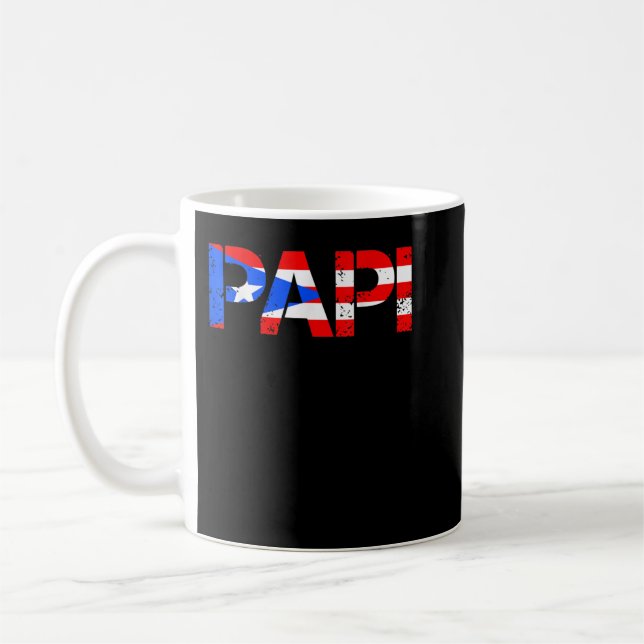 Taza De Café Hombres Puerto Rico Bandera Día del Padre Puerto P (Izquierda)