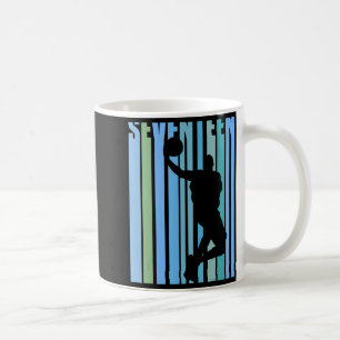 Taza De Café Hombres retro baloncesto 17 cumpleaños niños chico