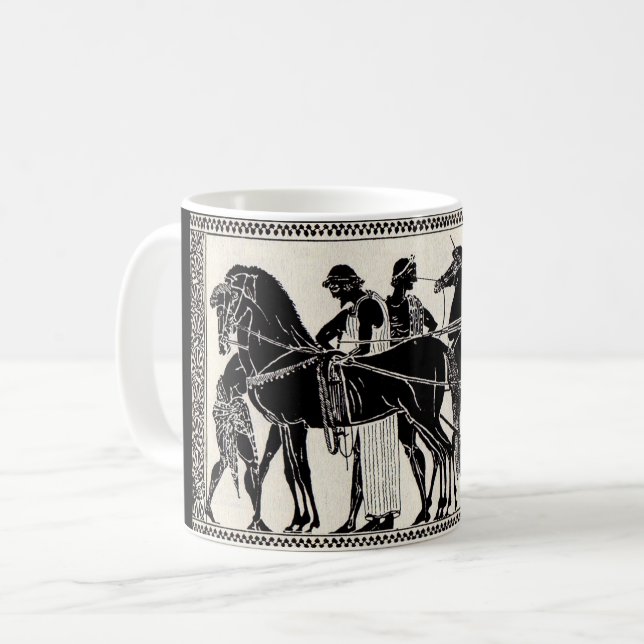 Taza De Café hombres y caballos romanos antiguos (Anverso izquierdo)