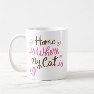 Taza De Café Home is where my cat is 1