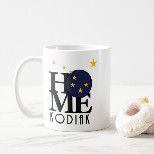 Taza De Café HOME Kodiak Alaska (Con donut)