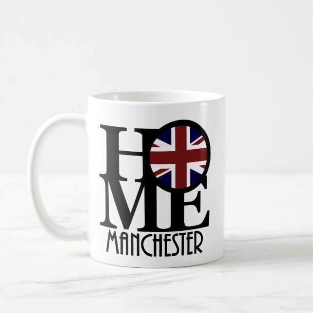 Taza De Café HOME Manchester England 11oz (Izquierda)