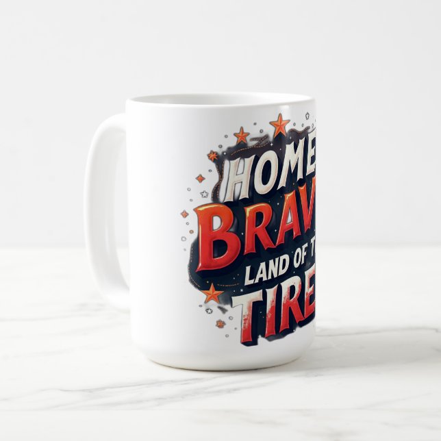Taza De Café Home of brave Land of the tired (Anverso izquierdo)