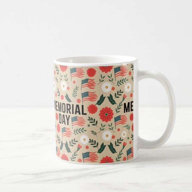 Taza De Café Homenaje al Día de la Memoria: Arte Patriótico y D (Derecha)