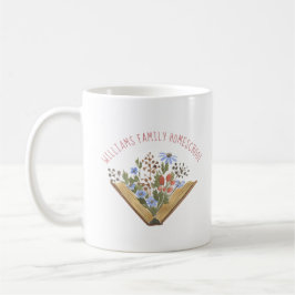 Taza De Café Homeschool Nombre Mamá Flores Libro Mug