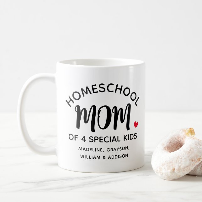 Taza De Café Homeschooling Mamá Hijos Especiales Nombre Café Mu (Con donut)