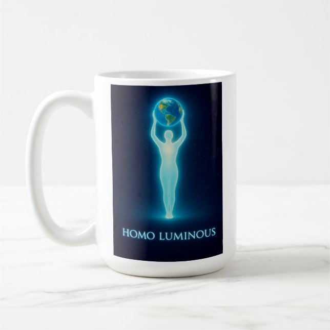 Taza De Café Homo Luminous The Light Bringer Morning Mug 15 oz (Izquierda)