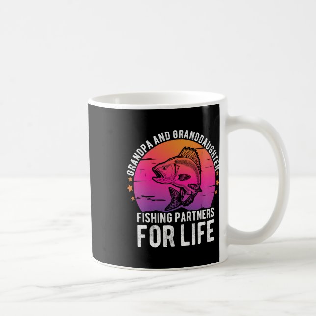Taza De Café Homólogos De Pesca De Abuelo Y Nieta Para Lif (Derecha)