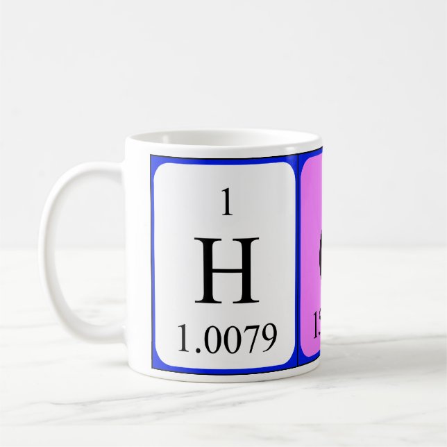 Taza De Café Hon periódica table name mug (Izquierda)