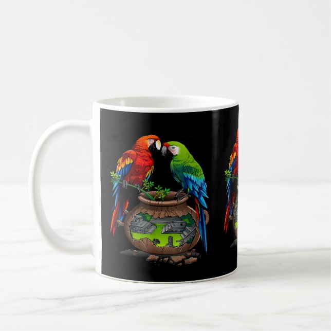 Taza De Café Honduras, Copan maya, loros (Izquierda)