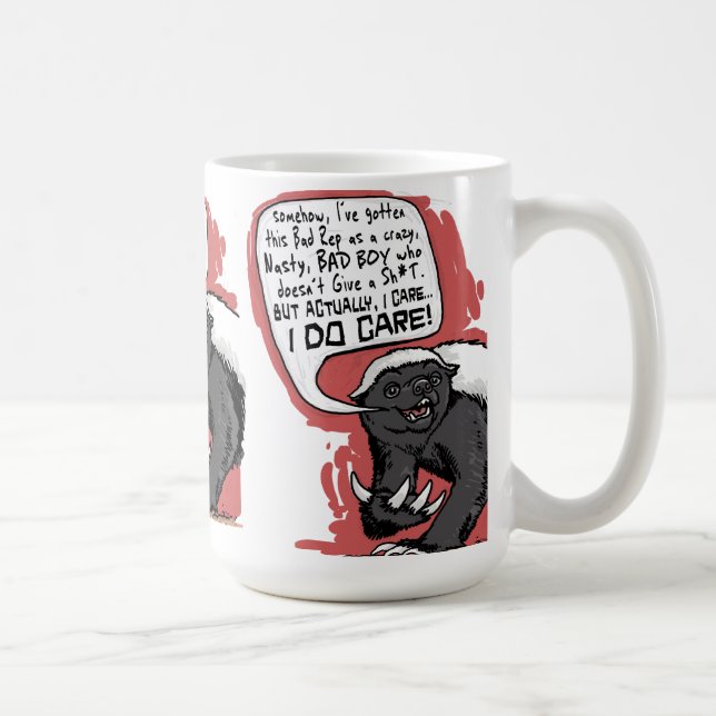 Taza De Café Honey Badger se preocupa (Derecha)