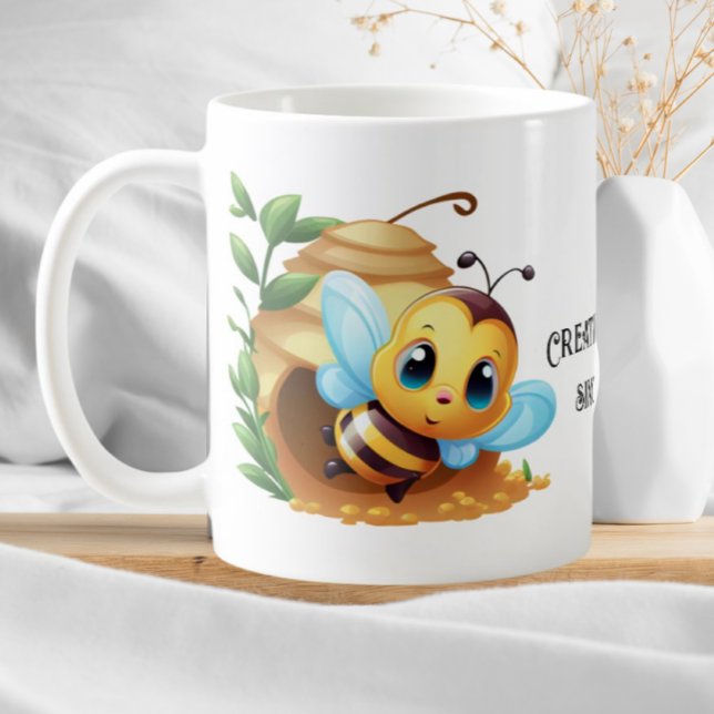Taza De Café Honeybee, el divertido apicultor, crea alboroto de (Subido por el creador)
