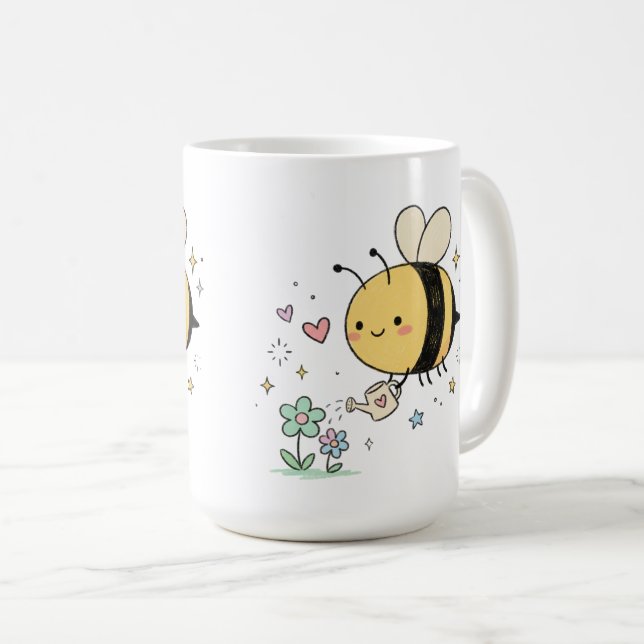 Taza De Café  Honeybee Wildflowers Pollinator for Gardeners  (Anverso derecho)
