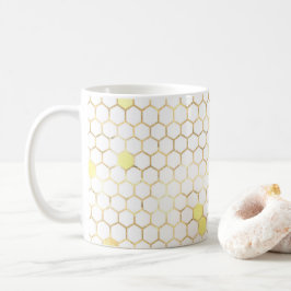 Taza De Café Honeycomb de oro blanco elegante
