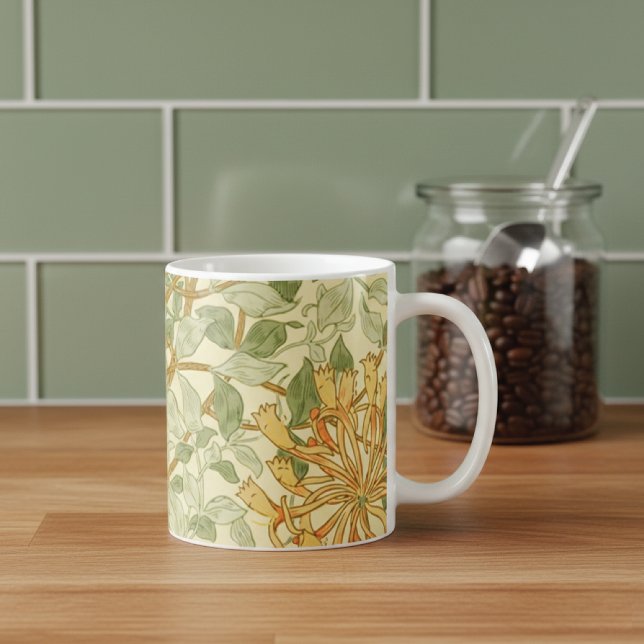 Taza De Café Honeysuckle Vine Greenery William Morris (Subido por el creador)