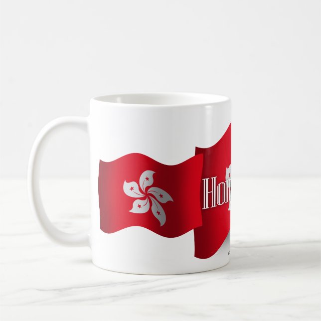 Taza De Café Hong Kong que agita la bandera (Izquierda)