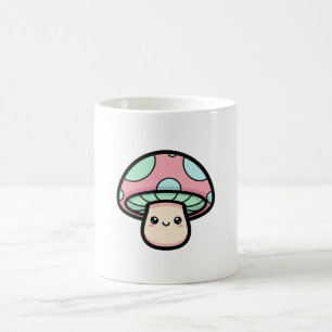 Taza De Café Hongo Sonriente – Ilustración Kawaii Adorable