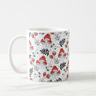 Taza De Café Hongos hongos hongos sin fisuras patrón de repetic