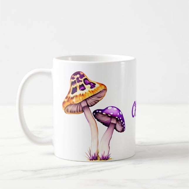 Taza De Café Hongos morados hongos Amanita (Izquierda)