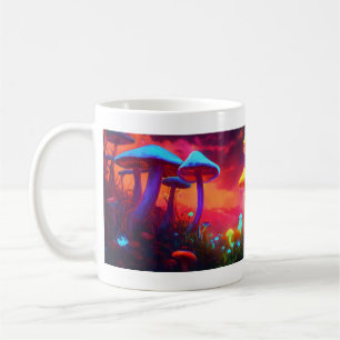Taza De Café Hongos Neon: Diseño de Mug de Golpe Psicodélico