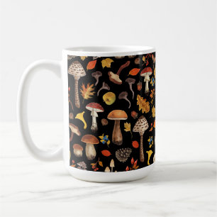 Taza De Café Hongos salvajes en negro
