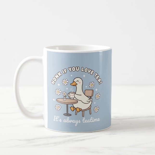 Taza De Café Honk If You Love Tea Cute Goose Mug (Izquierda)