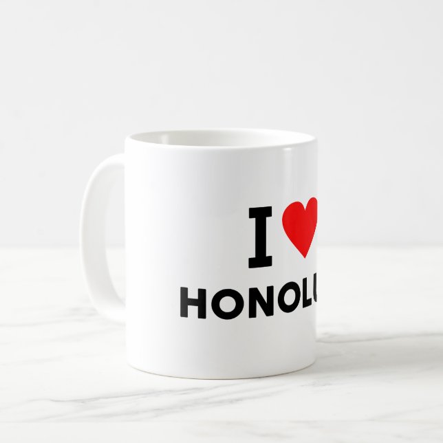Taza De Café Honolulu United States America USA Hawaii love cit (Anverso izquierdo)
