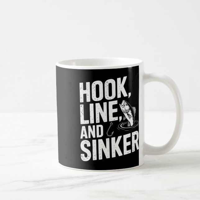 Taza De Café Hook Line Y Sinker Fun Para Los Aficionados A La P (Derecha)