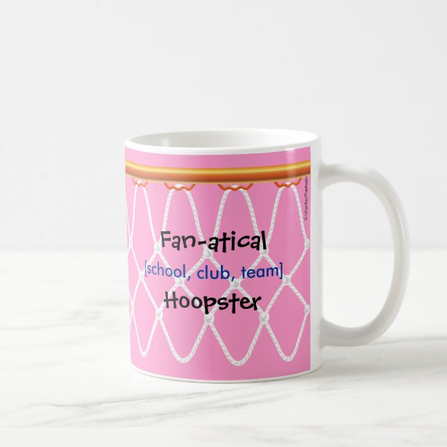 Taza De Café Hoop de baloncesto Net_Fan-ático plantilla_pink (Derecha)