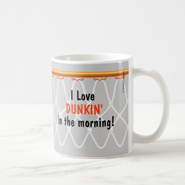 Taza De Café Hoop de baloncesto Net_I Love Dunkin'_gray (Derecha)