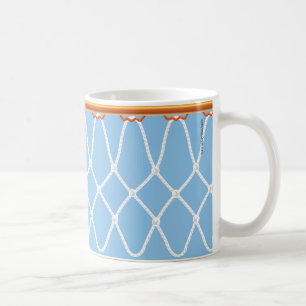 Taza De Café Hoop Net_on azul de baloncesto