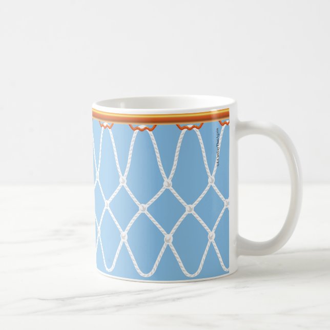 Taza De Café Hoop Net_on azul de baloncesto (Derecha)