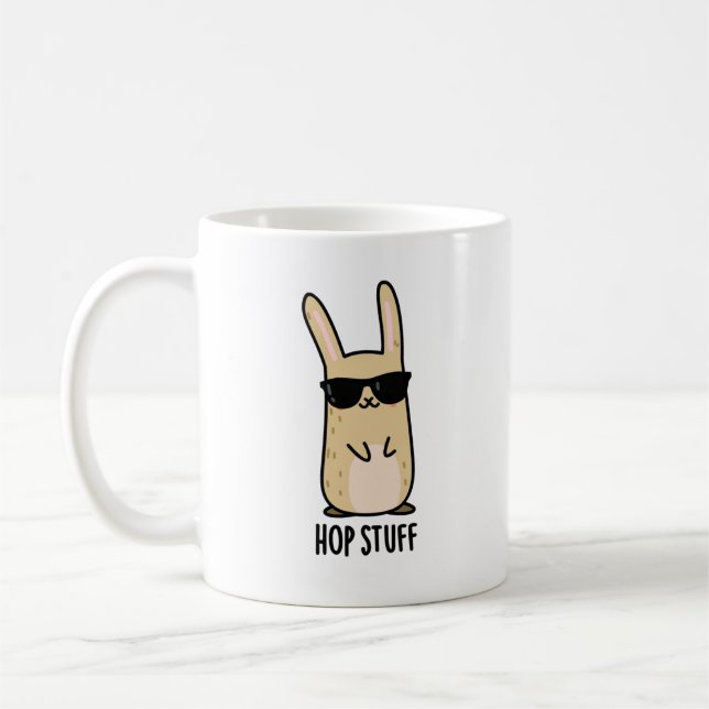 Taza De Café Hop Studs Funny Conejo Conejo Pun (Izquierda)