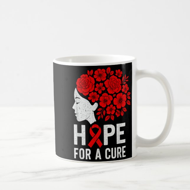 Taza De Café Hope Aids Butterfly Red Ribbon Hiv Aids Awareness  (Derecha)
