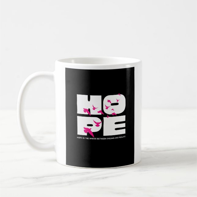 Taza De Café Hope & birds – typographie bold (Izquierda)