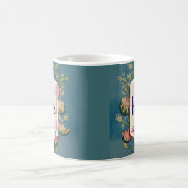 Taza De Café Hope Blooms - Elegant Floral Typography 