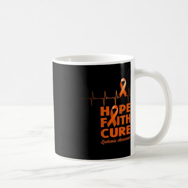 Taza De Café Hope Faith Cure - Conciencia sobre la leucemia (Derecha)