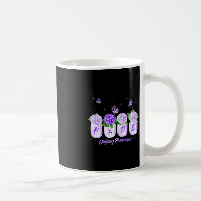 Taza De Café HOPE Hidrangea Flor Mariposa Epilepsia Conciencia (Derecha)