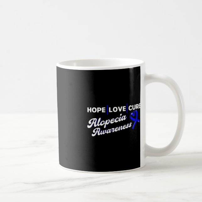 Taza De Café Hope Love Cure Support Alopecia Awareness Ribbon (Derecha)