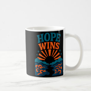 Taza De Café Hope Wins Romanos 15_13 Amanecer Océano Cristiano