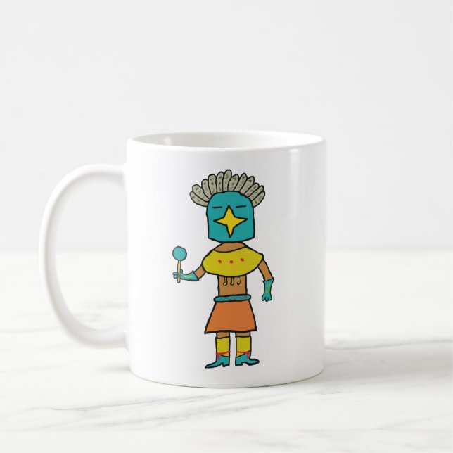 Taza De Café Hopi Doll Blue Star Kachina (Izquierda)